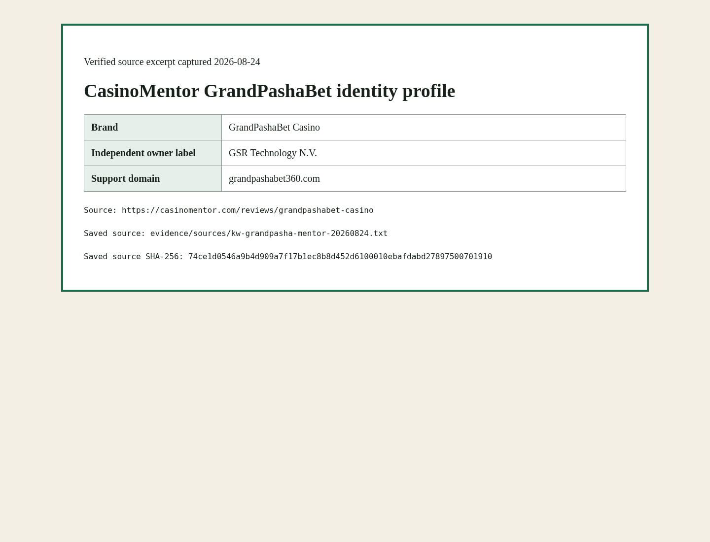 Независен контекстуален запис за GrandPashaBet