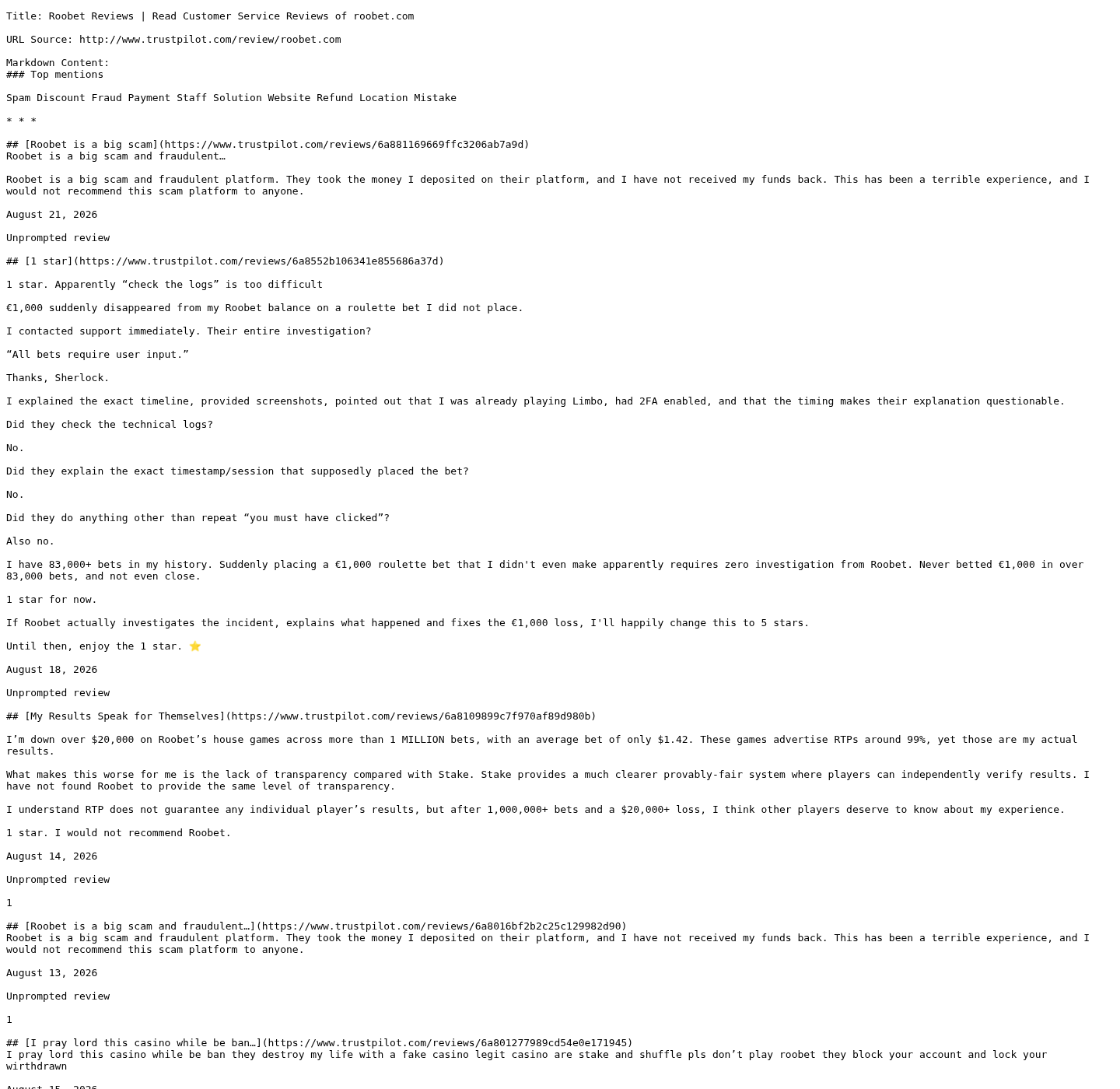 Независен контекстуален запис за Roobet